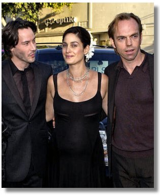 Keanu, Carrie-Ann and Hugo at the premiere