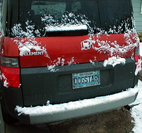 snow! on the Station Wagon!